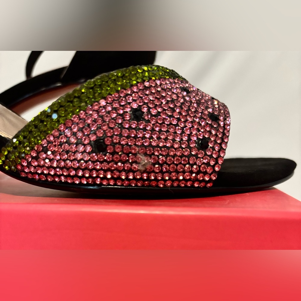 Betsey Johnson Watermelon Rhinestone Heels – Black Multi – Size 10 - Picture 8 of 8